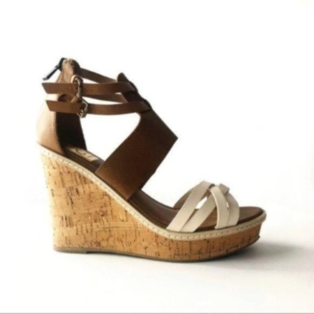 Dolce Vita Ivory Strap Platform Wedges Stylish Comfortable Size 9.5
